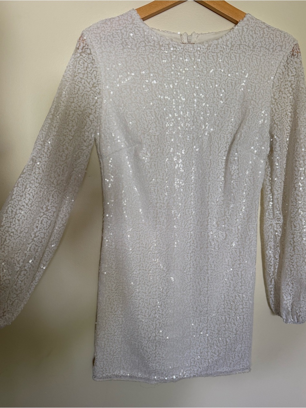 NWOT White Sequin Mini Dress - Picture 4 of 4